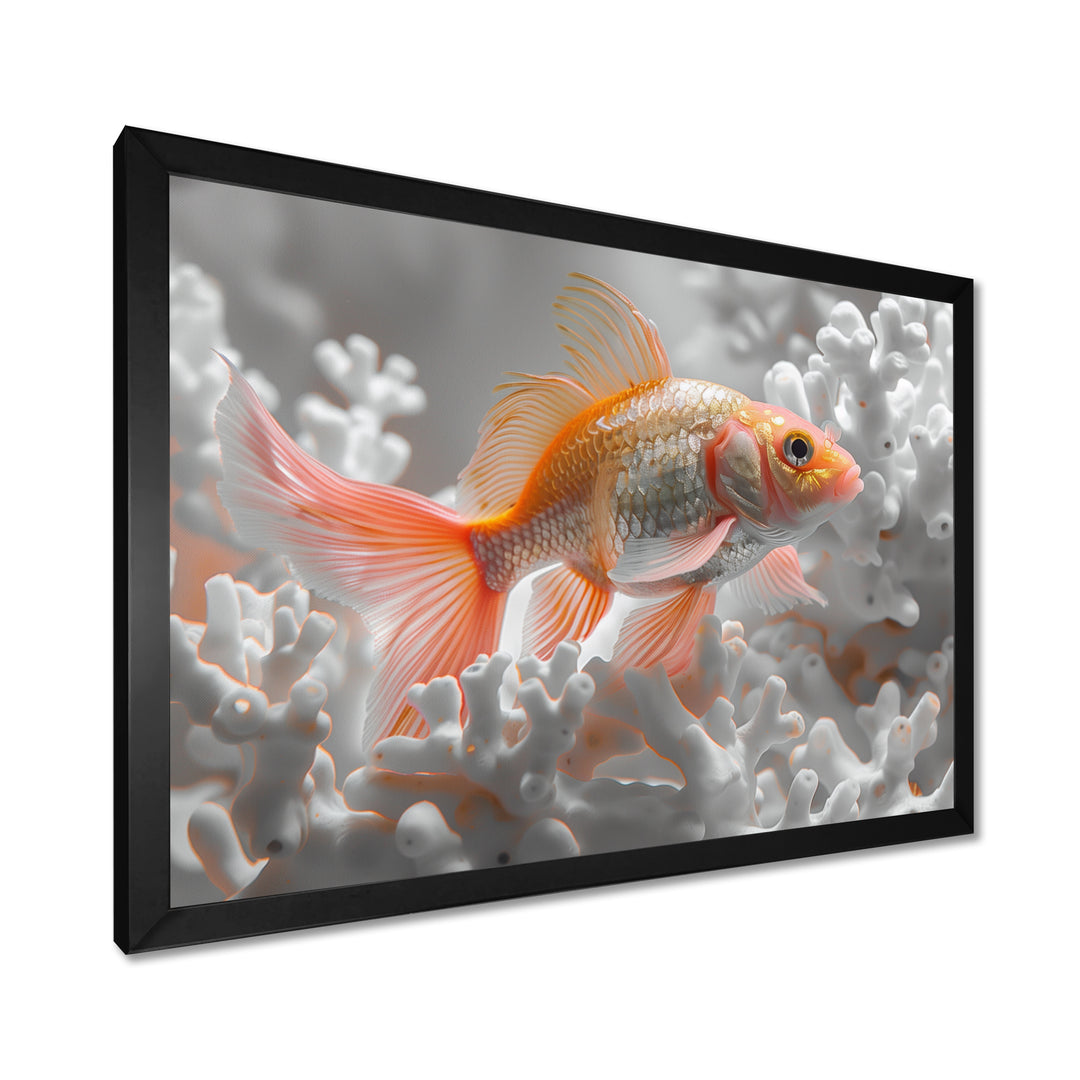 Orange white fish coral dream - Fish Wall Art Prints