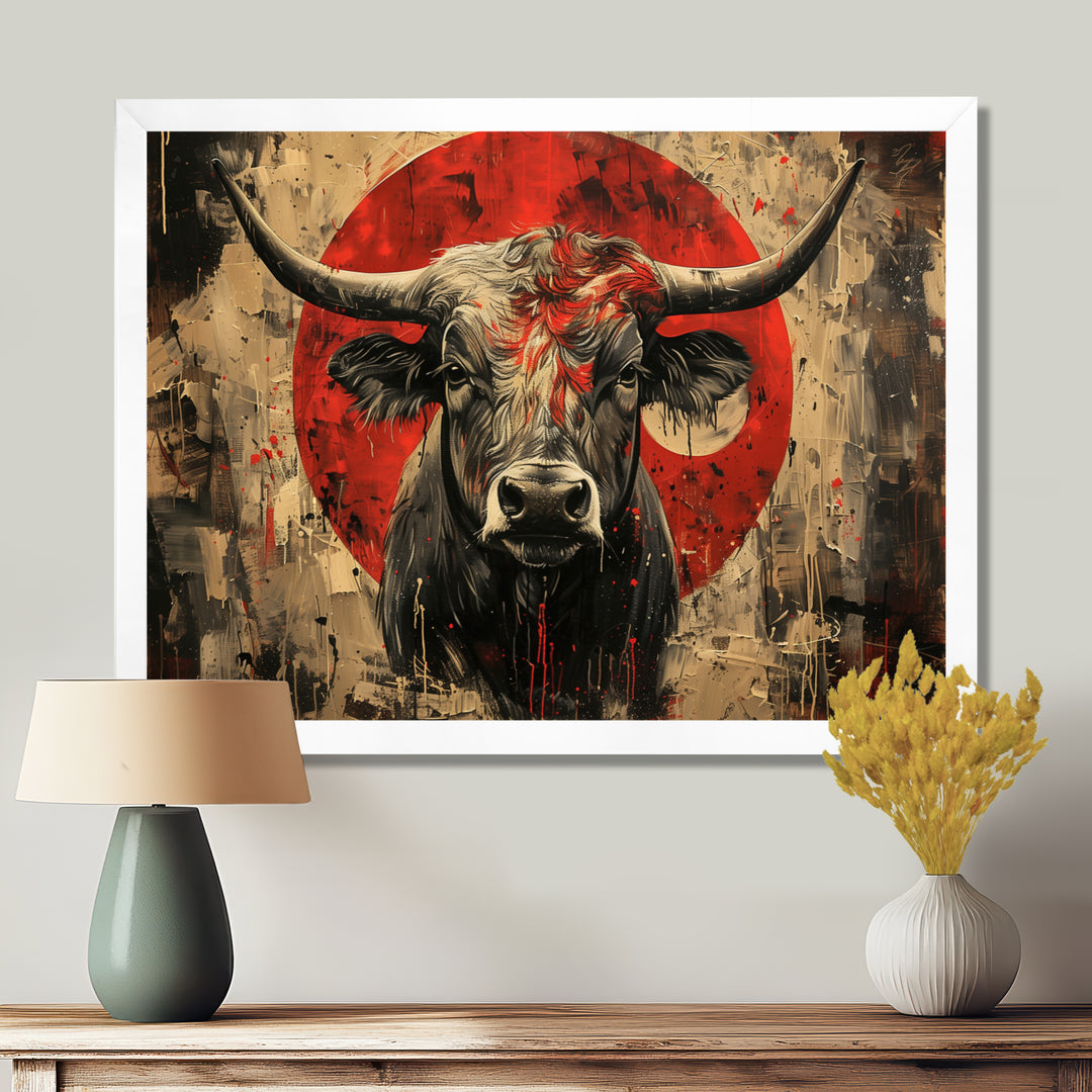 Red Taurus Astrology Bulls Courage - Taurus Wall Art Prints