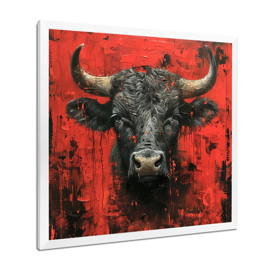 Red Taurus Astrology Bulls Resolve - Red Taurus Wall Art