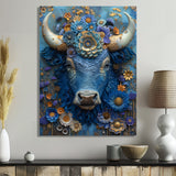 Blue Taurus Astrology Cosmic Harmony - Blue Taurus Wall Art
