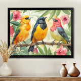 Yellow Birds on a brand of Garden of Eden - Bird Bedroom Wall Art