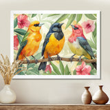 Yellow Birds on a brand of Garden of Eden - Bird Bedroom Wall Art
