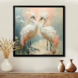 White pink Paradise Cove swans - Bird Wall Art Prints