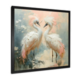 White pink Paradise Cove swans - Bird Wall Art Prints