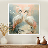 White pink Paradise Cove swans - Bird Wall Art Prints