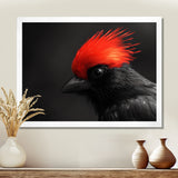Red Grey Whispers Bird of Paradise - Bird Canvas Wall Art