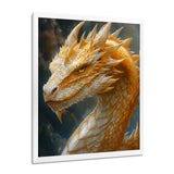 Yellow white Golden Claw Dragon - Dragons Framed Canvas Art