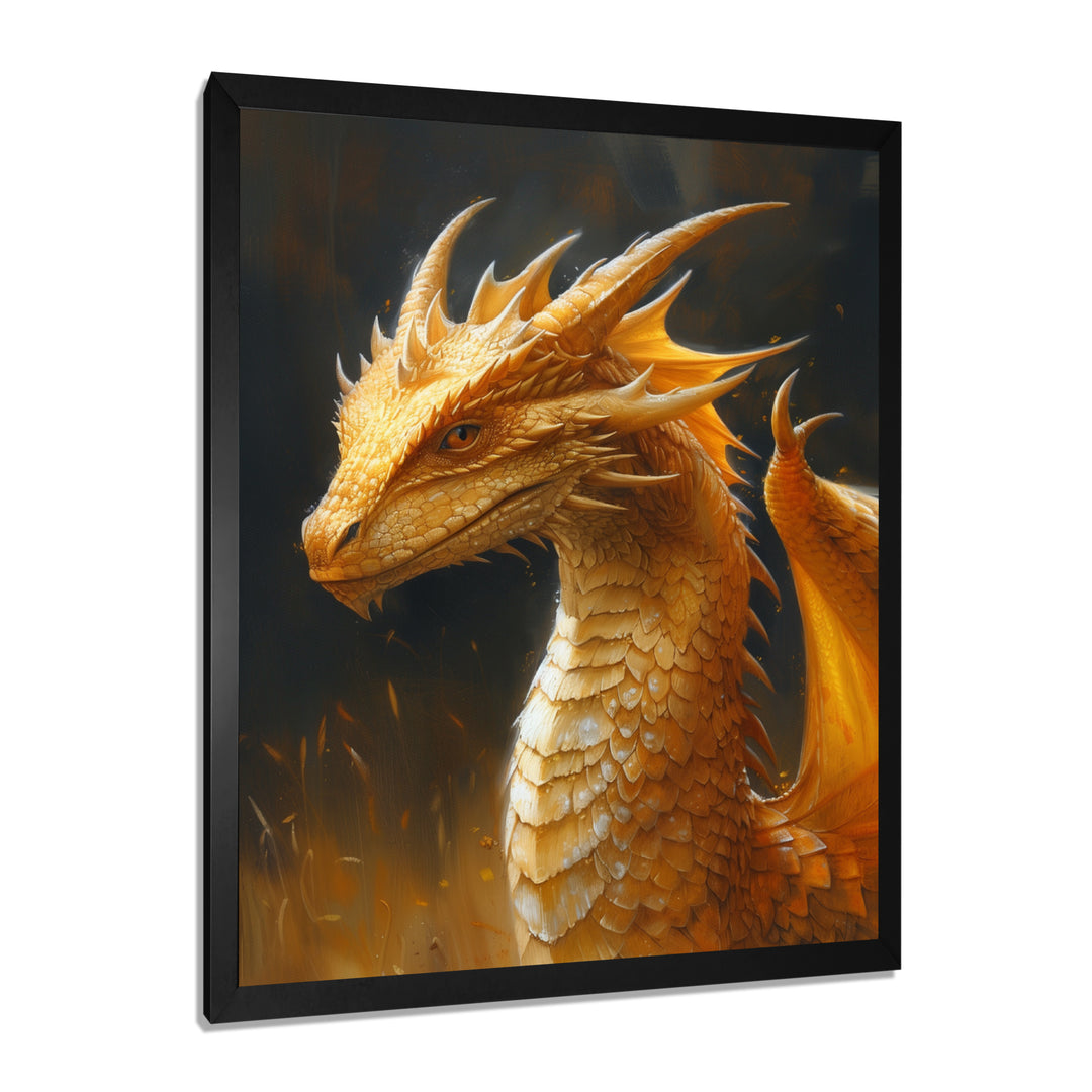 Yellow black Golden Wings Dragon - Dragons Home Decor Art