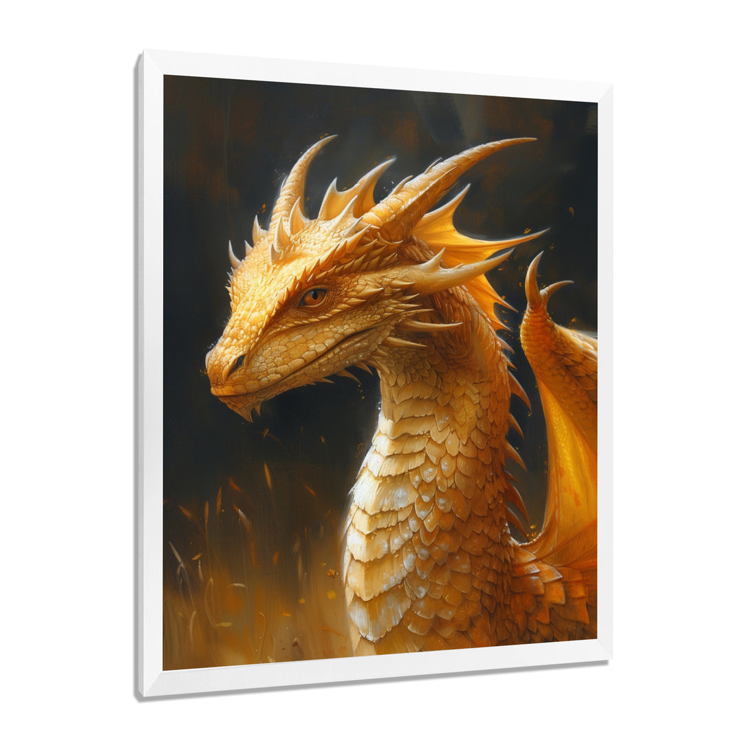 Yellow black Golden Wings Dragon - Dragons Home Decor Art