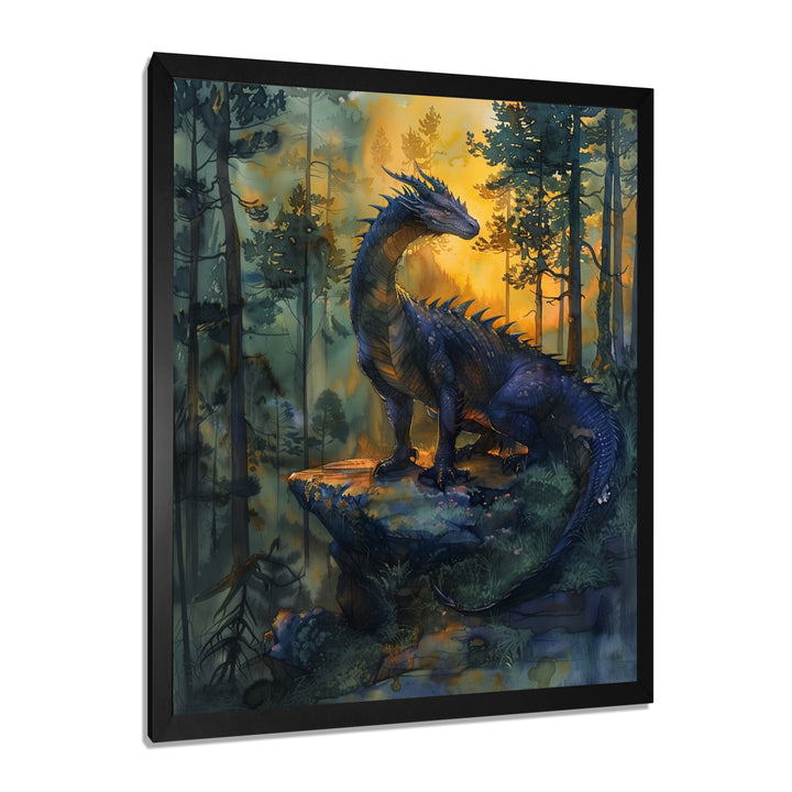 Darkness and Mystic Forest Dragon - Dragons Bedroom Wall Art