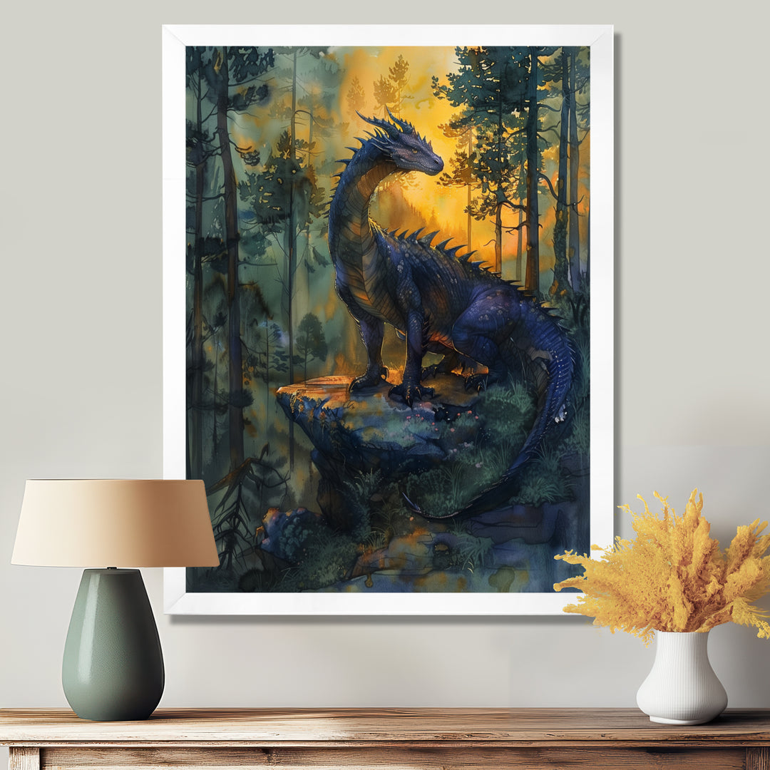 Darkness and Mystic Forest Dragon - Dragons Bedroom Wall Art