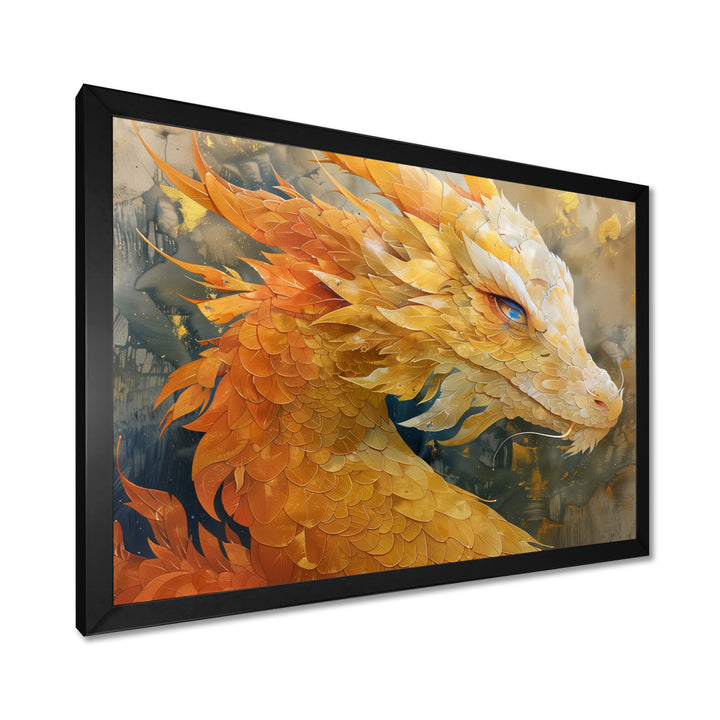 Treasured Scales Dragon collage - Dragons Canvas Wall Art