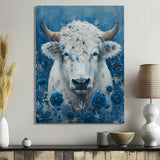 White blue Cosmic Nurture Taurus - Taurus Canvas Wall Art