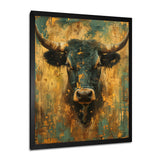 Vintage golden green Taurus - Taurus Wall Art Prints