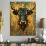 Vintage golden green Taurus - Taurus Wall Art Prints