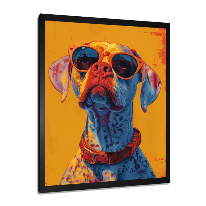 Orange red boxer dog with sunglasses - Dog Wall Decor