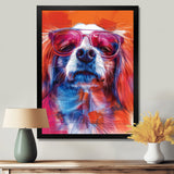 Pink white sunglasses border collie portrait - Dog Wall Art Prints