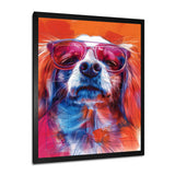 Pink white sunglasses border collie portrait - Dog Wall Art Prints