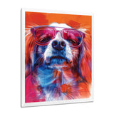 Pink white sunglasses border collie portrait - Dog Wall Art Prints