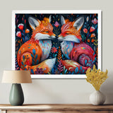 Orange green autumn Fox dreams meadow - Fox Large Canvas Wall Art