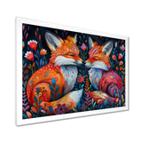 Orange green autumn Fox dreams meadow - Fox Large Canvas Wall Art