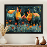 Yellow green Rhino wondering dreams - Rhino Wall Decor