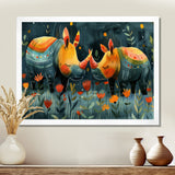 Yellow green Rhino wondering dreams - Rhino Wall Decor
