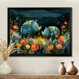 Green orange summer Rhino wondering dreams - Rhino Wall Art Prints