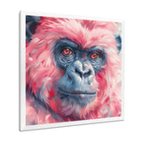Pink blue gorilla portrait - Gorilla Canvas Wall Art