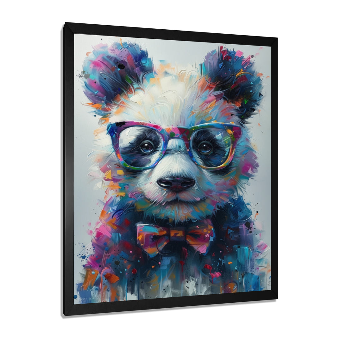 Black red panda portrait illusion - Panda Wall Decor
