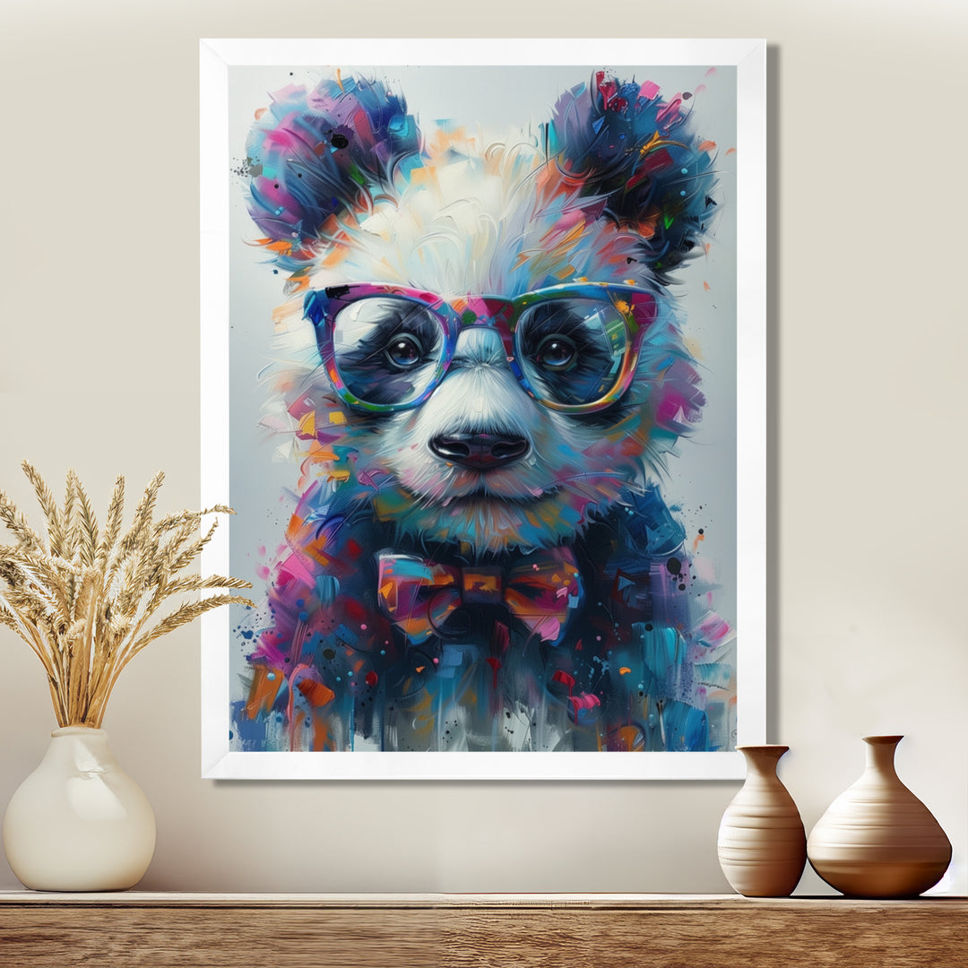 Black red panda portrait illusion - Panda Wall Decor