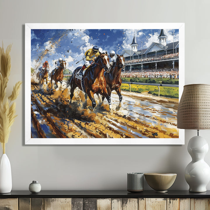 Horse Racing Track To Victory I - Horse Racing Canvas Wall Art