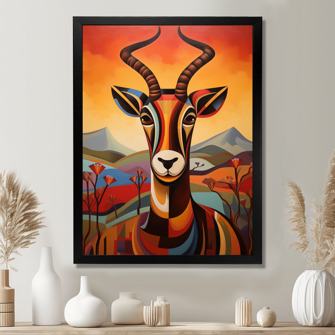 Colorful Antelope in Sahara Desert - Antelope Home Decor Art