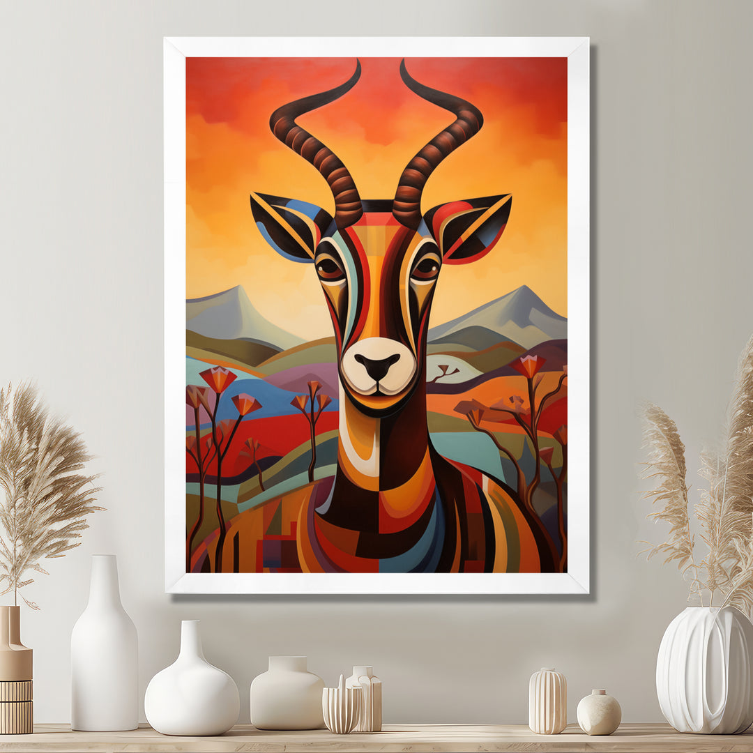 Colorful Antelope in Sahara Desert - Antelope Home Decor Art