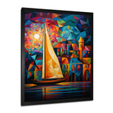 Colorful Sailing Boat at port I - Boat Sailing Canvas Wall Art
