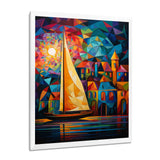 Colorful Sailing Boat at port I - Boat Sailing Canvas Wall Art