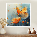 Vintage yellow Butterfly on summer flower - Butterfly Wall Art Prints