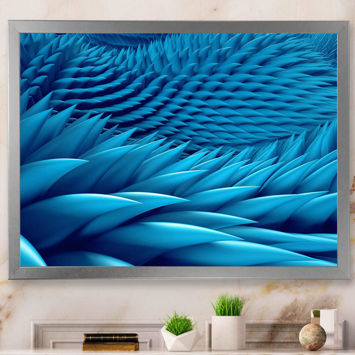 Abstract Blue Wavy Background Framed Print Matte White - 1.5" Width