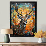 Deer in colorful landscape composition - Deer Bedroom Wall Art