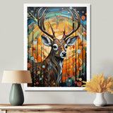 Deer in colorful landscape composition - Deer Bedroom Wall Art