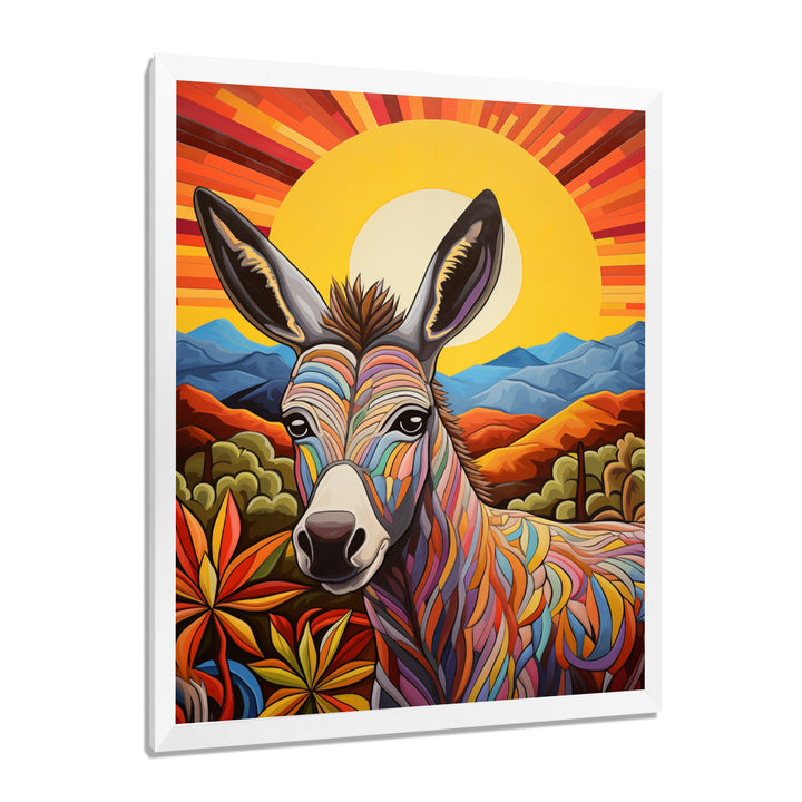 Donkey in colorful jungle landscape - Donkey Wall Decor