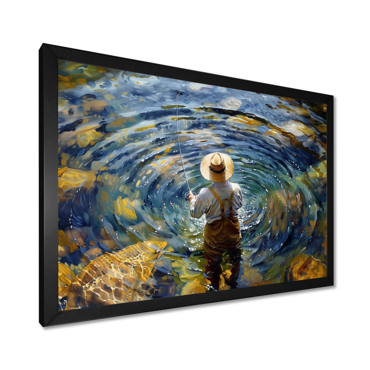 River Trout Fishing In The Mountains I - Hunting &amp; Fishing Canvas Wall Art