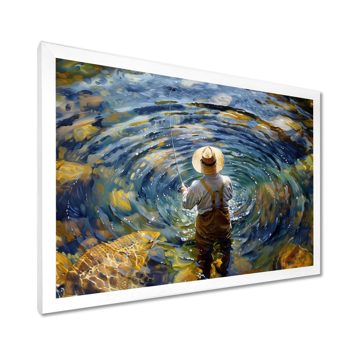 River Trout Fishing In The Mountains I - Hunting &amp; Fishing Canvas Wall Art