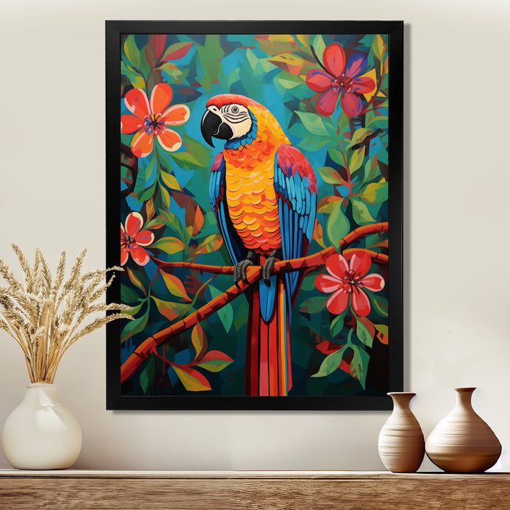 Orange blue Parrot in the African jungle - Parrot Wall Art Prints