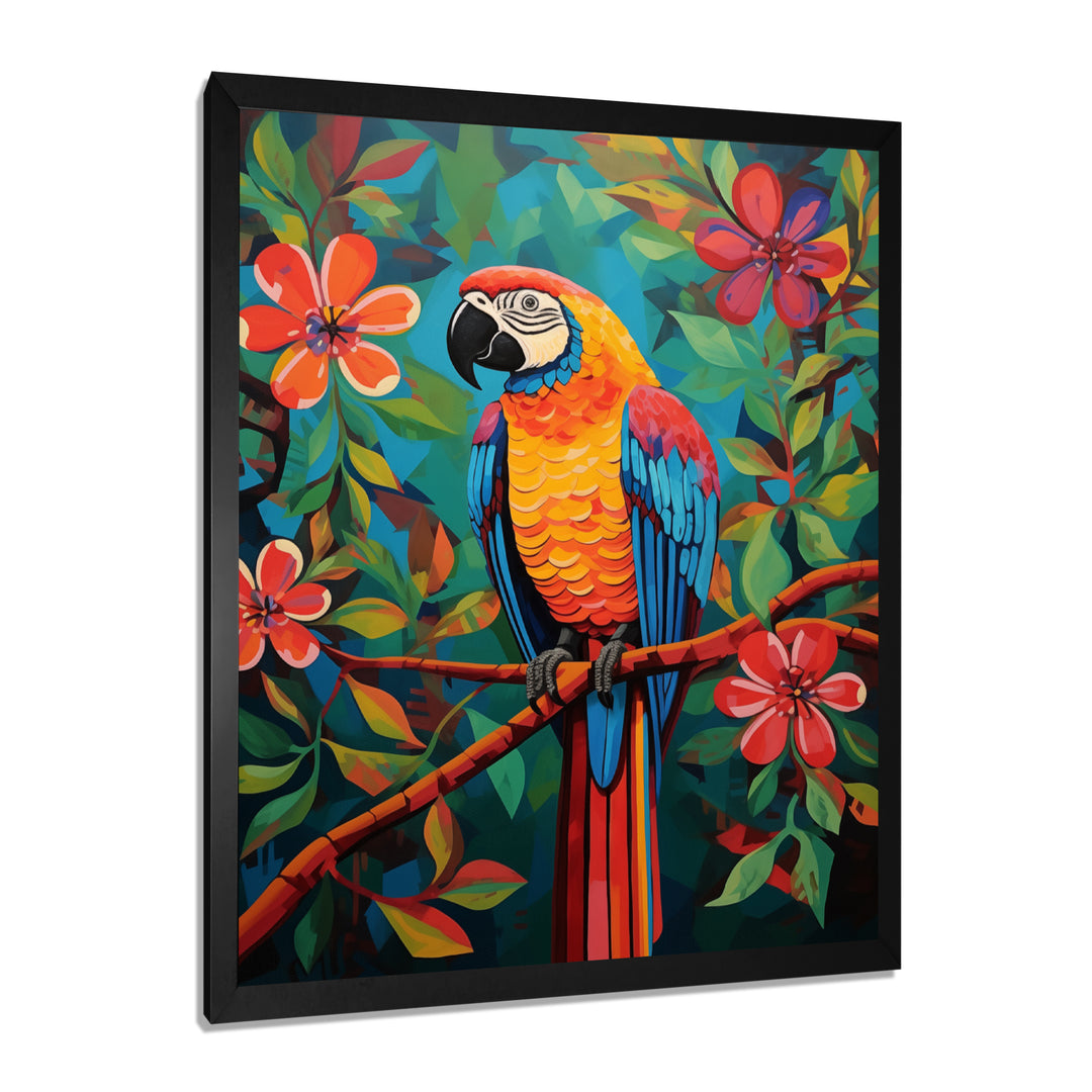 Orange blue Parrot in the African jungle - Parrot Wall Art Prints