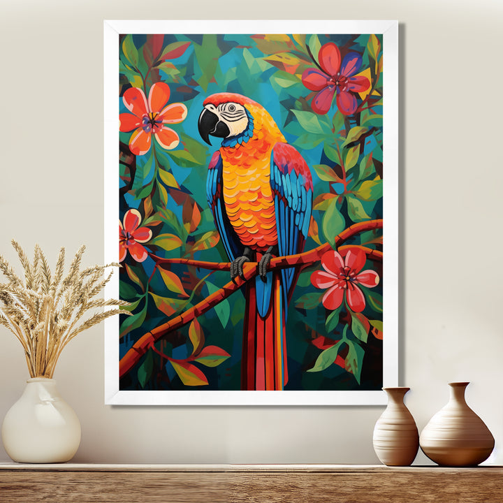 Orange blue Parrot in the African jungle - Parrot Wall Art Prints
