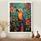Orange blue Parrot in the African jungle - Parrot Wall Art Prints