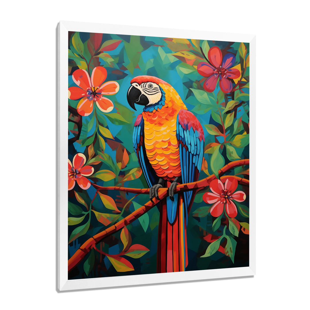 Orange blue Parrot in the African jungle - Parrot Wall Art Prints