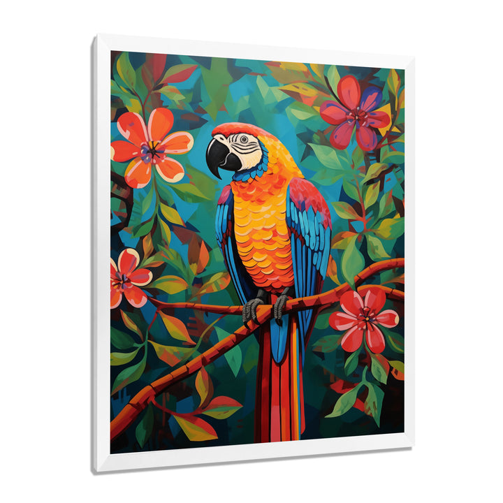 Orange blue Parrot in the African jungle - Parrot Wall Art Prints