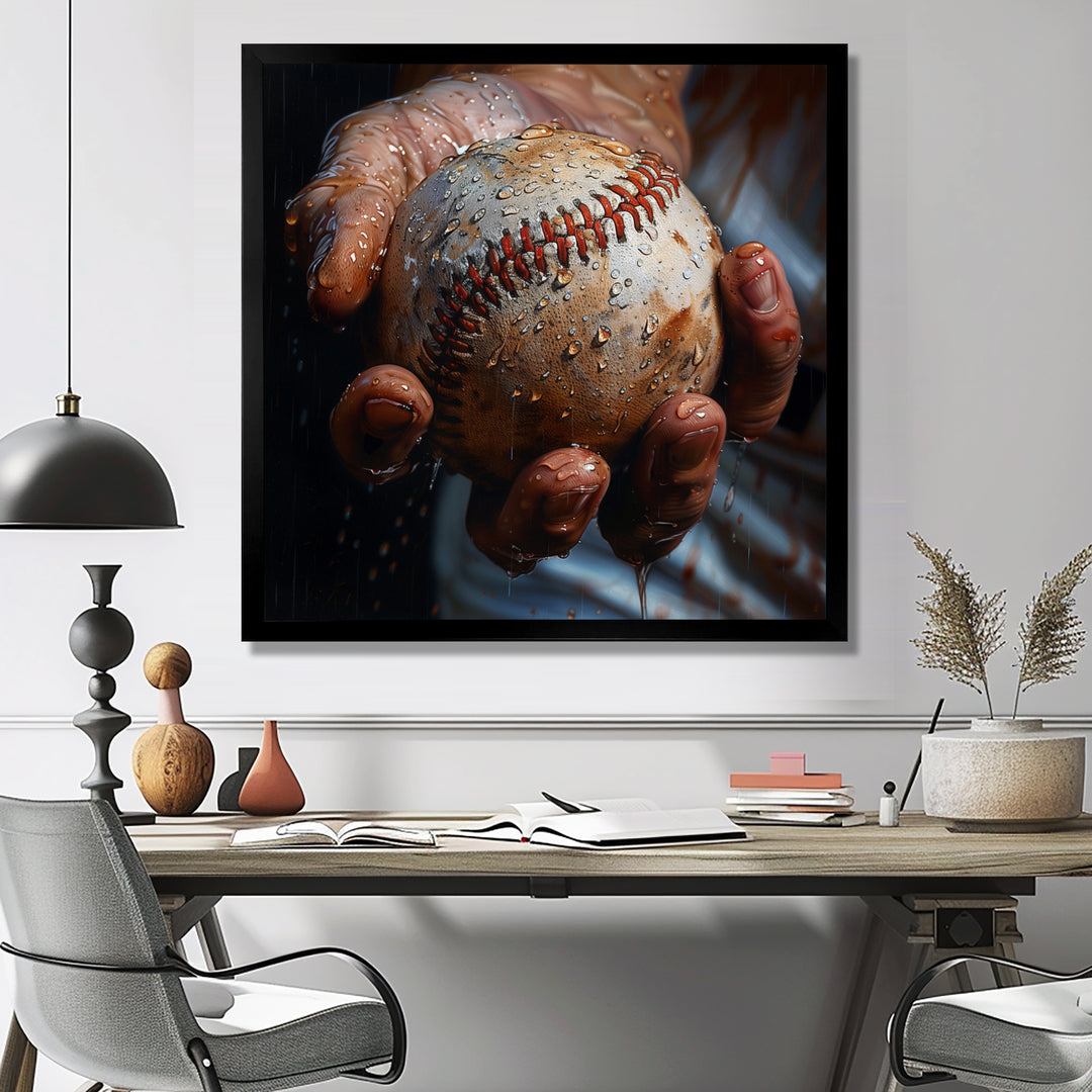 Baseball Close Up During Pitch - Sport Baseball Canvas Wall Art